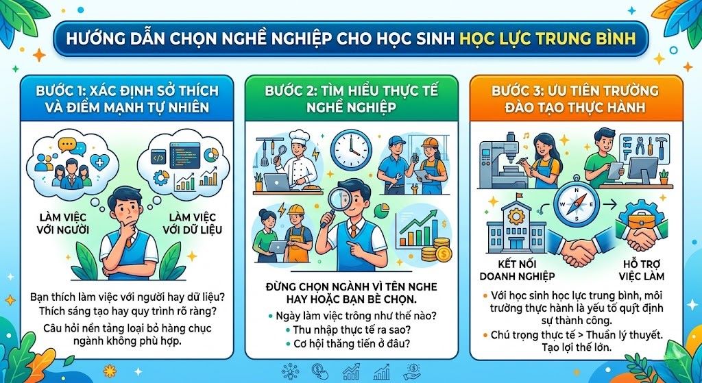 Bí Quyết Chọn Trường Để Thí Sinh Học Lực Trung Bình